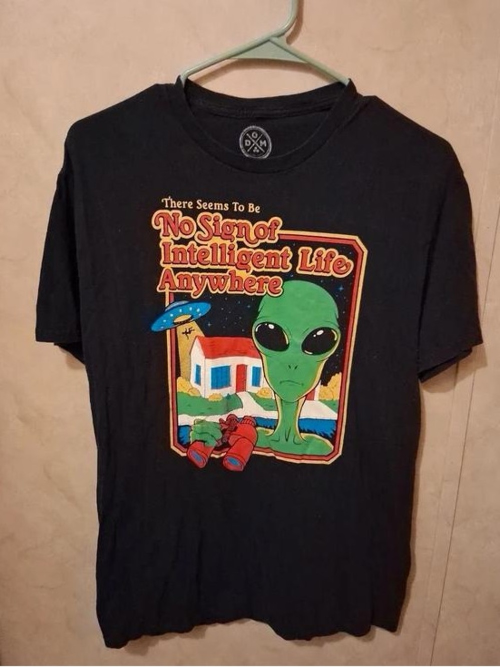 🔥Black Alien Graphic T-Shirt - 'No Sign of Intelligent Life'